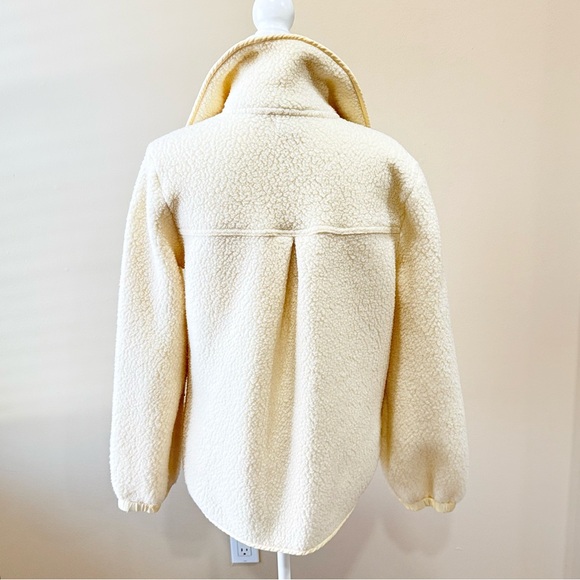 Madewell Fleece Pullover Sweatshirt Sz Medium Cream - Picture 4 of 9